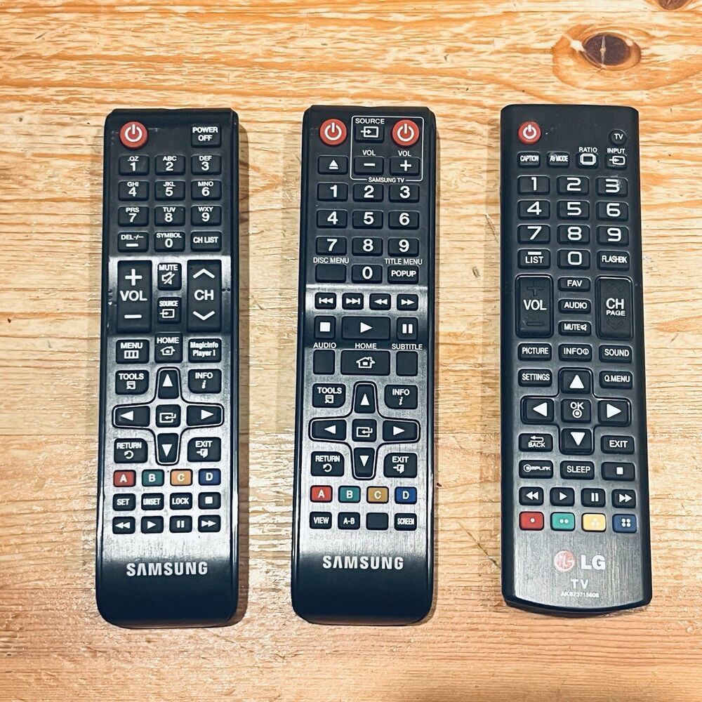 Lot of 3 Samsung & LG TV Working Pre-Owned OEM Style Original Remote Controls